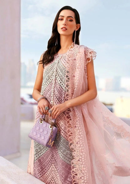 Lawn-3PC Chikankari Embroidered With Silk Embroidered Dupatta-5296 - QQ