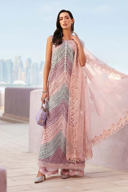 Lawn-3PC Chikankari Embroidered With Silk Embroidered Dupatta-5296 - QQ
