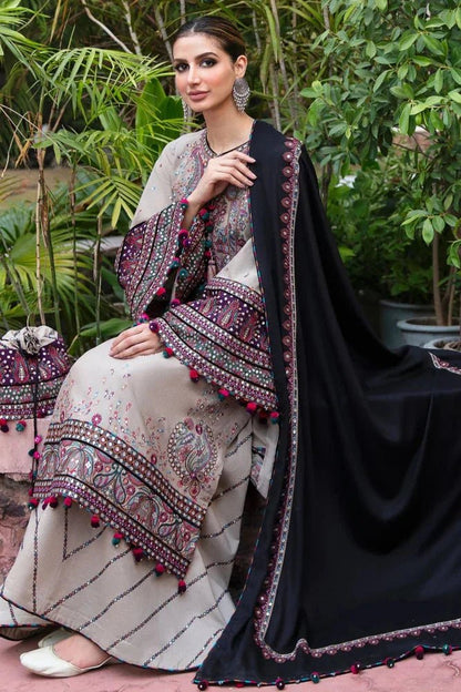 Lawn-3PC Embroidered Shirt With Cotton Net Viscose Embroidered Dupatta-5122 - QQ