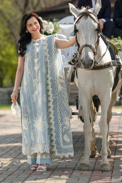 Lawn-3PC Embroidered Shirt With Digital Printed Jacquard Dupatta-5309 - QQ