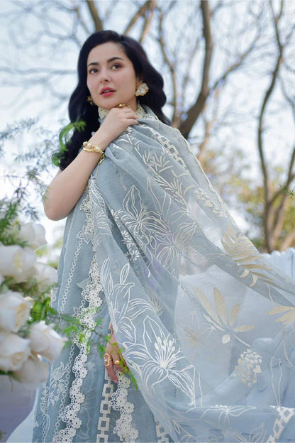 Lawn-3PC Embroidered Shirt With Digital Printed Jacquard Dupatta-5309 - QQ