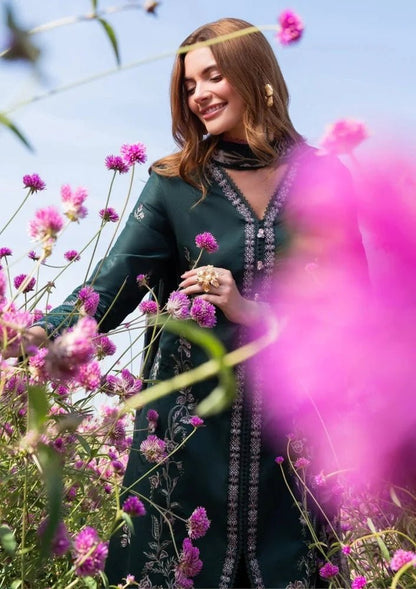 Lawn-3PC Embroidered Shirt With Digital Printed Jacquard Dupatta-5330 - QQ