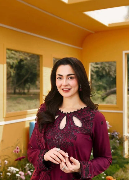 Lawn-3PC Embroidered Shirt With Khadi Net Embroidered Dupatta-5273 - QQ