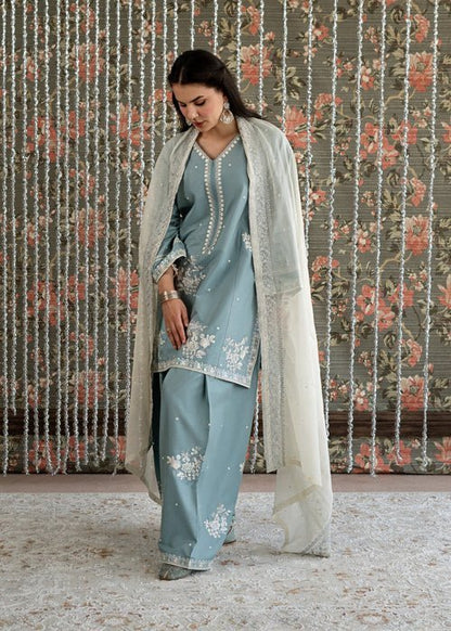 Lawn-3PC Embroidered Shirt With Khadi Net Embroidered Dupatta-5313 - QQ