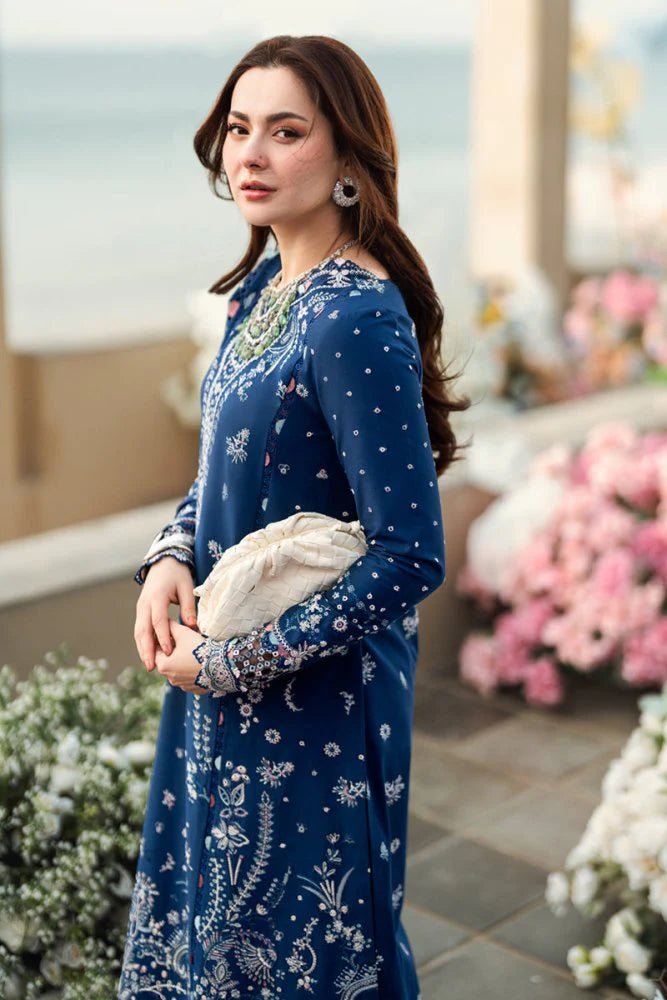 Lawn-3PC Embroidered Shirt With Khadi Net Embroidered Dupatta-5403 - QQ