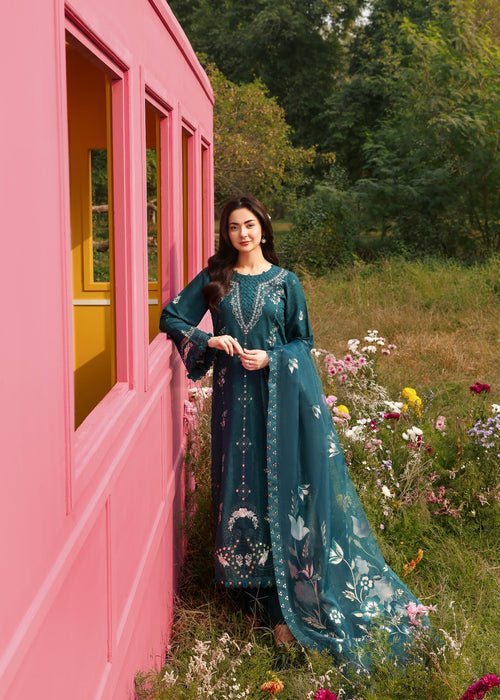Lawn-3PC Embroidered Shirt With Khadi Net Printed Dupatta-5263 - QQ