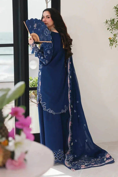 Lawn-3PC Embroidered Shirt with Organza Embroidered Dupatta - 5222 - QQ
