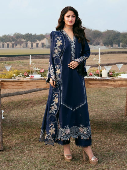 Lawn-3PC Embroidered Suit With Organza Embroidered Dupatta-5270 - QQ