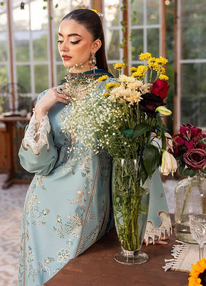 Lawn-3PC Embroidered With Chiffon Digital Printed Dupatta-5266 - QQ