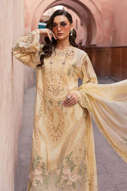 Lawn-3PC Embroidered With Chiffon Digital Printed Dupatta - 5269 - QQ