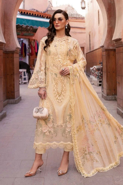 Lawn-3PC Embroidered With Chiffon Digital Printed Dupatta - 5269 - QQ