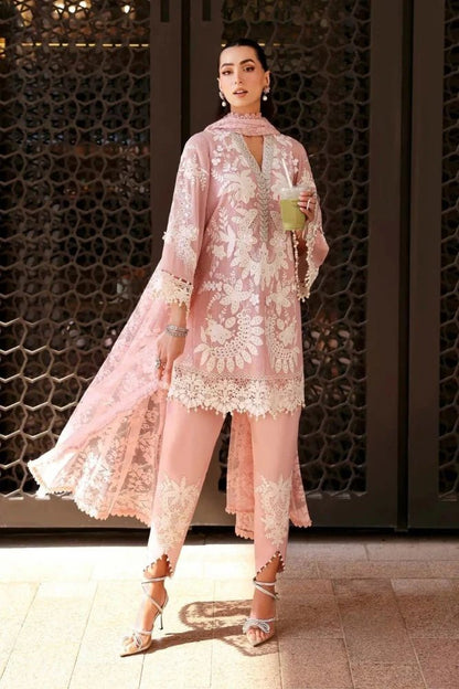 Lawn-3PC Embroidered With Chiffon Digital Printed Dupatta - 5277 - QQ