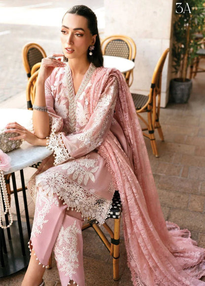 Lawn-3PC Embroidered With Chiffon Digital Printed Dupatta - 5277 - QQ
