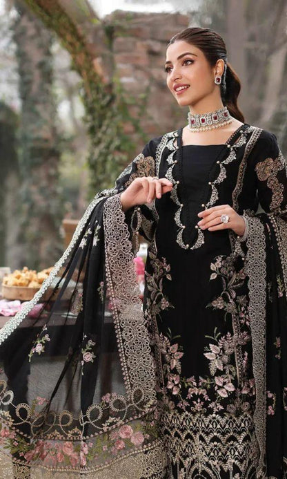 Lawn-3PC Embroidered With Organza Embroidered Dupatta-5311 - QQ