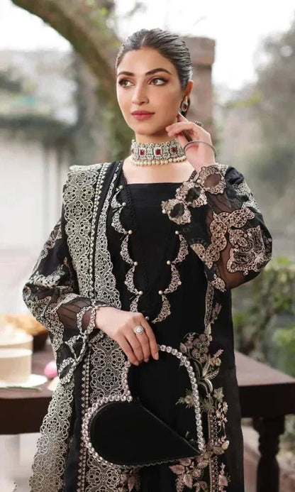 Lawn-3PC Embroidered With Organza Embroidered Dupatta-5311 - QQ