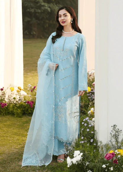 Lawn-3PC Sequence Embroidered Shirt With Khadi Net Embroidered Dupatta-5247 - QQ