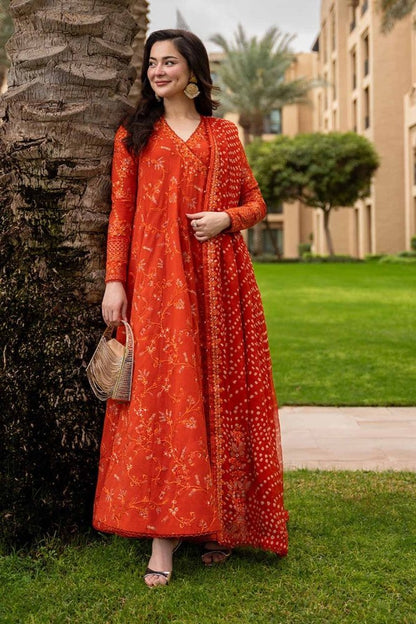 Lawn-3PC Sequence Embroidered With Digital Printed Jacquard Dupatta-5301 - QQ
