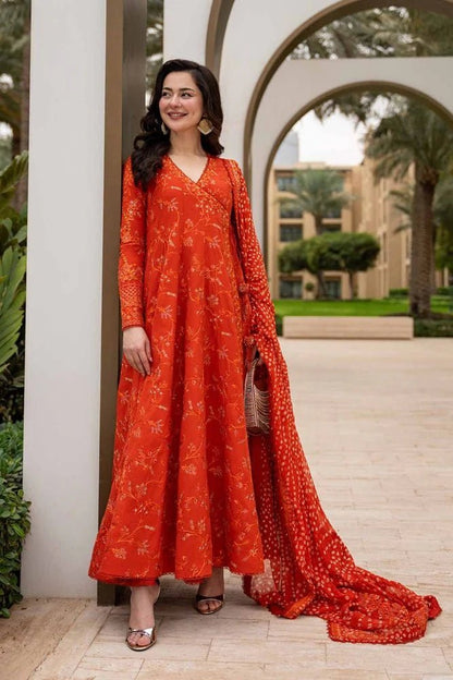 Lawn-3PC Sequence Embroidered With Digital Printed Jacquard Dupatta-5301 - QQ