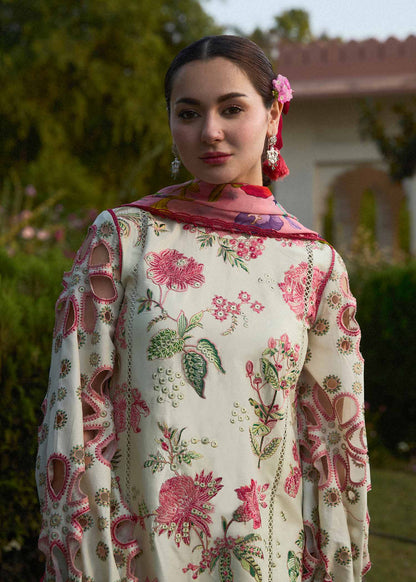 HUSSAIN REHAR Luxury Dhanak 3PC Embroidered With Digital Printed Wool Shawl-211 - QQ