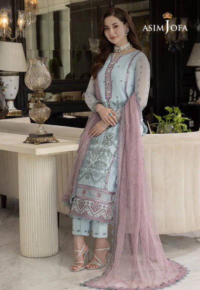 Lawn 3PC Embroidered With Chiffon Embroidered Dupatta-5156 - QQ