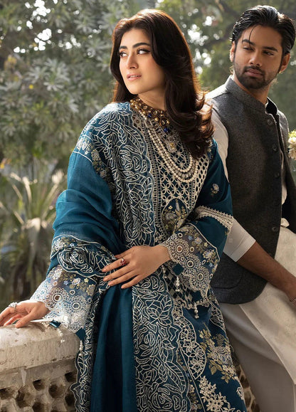 Lawn-3PC Embroidered Shirt With Khadi Net Embroidered Dupatta-5218 - QQ