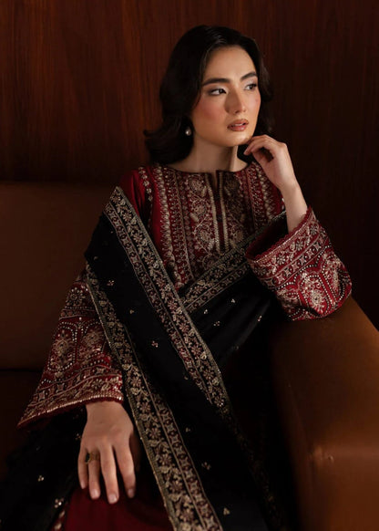 Dhanak -3PC Embroidered Shirt With Organza Sequence Embroidered Dupatta-3351 - QQ