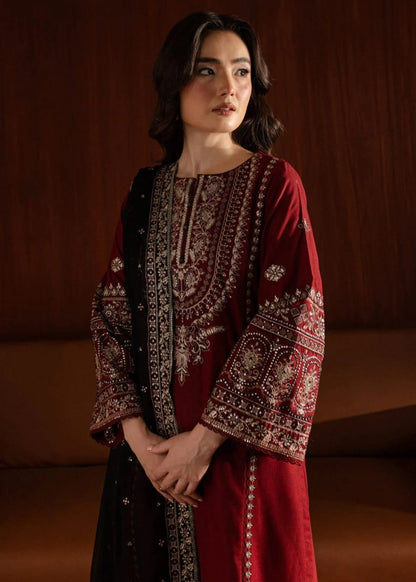 Dhanak -3PC Embroidered Shirt With Organza Sequence Embroidered Dupatta-3351 - QQ