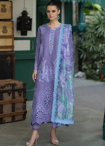 Dhanak-3PC Embroidered Shirt with Digital Printed Wool Shawl -3291 - QQ
