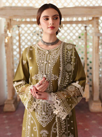 Lawn-3PC Embroidered Shirt With Khadi Net Embroidered Dupatta-5211 - QQ
