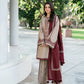 Dhanak-3PC Embroidered Shirt with Digital Printed Wool Shawl - 3576