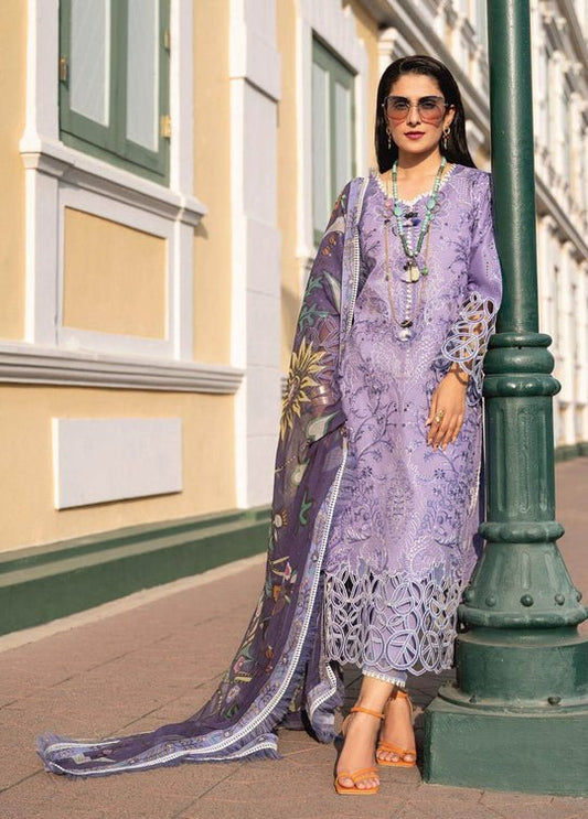 Dhanak-3PC Embroidered Shirt with Digital Printed Wool Shawl -362 - QQ