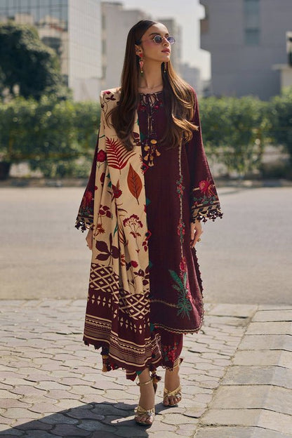 Lawn-3PC Embroidered with Digital Printed Jacquard Dupatta-5021 - QQ