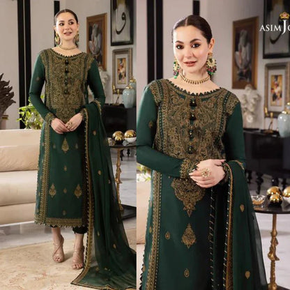 Lawn 3PC Embroidered With Chiffon Embroidered Dupatta-5022 - QQ