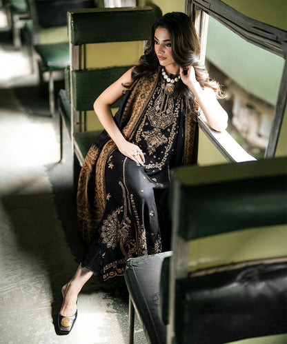 3PC Dhanak Embroidered Shirt With Digital Printed Shawl-277 - QQ